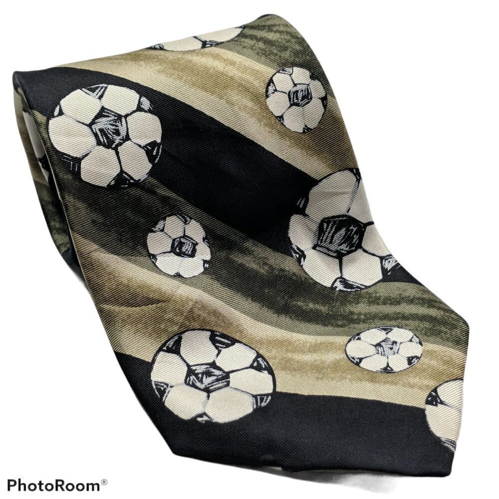 Save The Children Soccer Rules Tie Black Gray